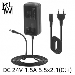 강원전자 KW 24V 1.5A SMPS 아답터(5.5x2.1mm/C:+) KW-A2415A(SK05T-2400150W2)