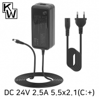 강원전자 KW 24V 2.5A SMPS 아답터(5.5x2.1mm/C:+) KW-A2425A(SK06T-2400250W2)