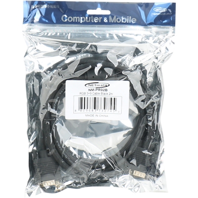 강원전자 넷메이트 RGB 3+9 모니터 케이블 2m (블랙) NM-PR02B
