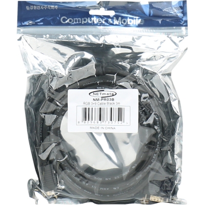 강원전자 넷메이트 RGB 3+9 모니터 케이블 3m (블랙) NM-PR03B
