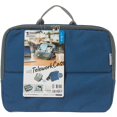 강원전자 산와서플라이 스탠드 파우치·미니가방(L/블루) IN-TWAC3BL