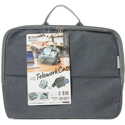 강원전자 산와서플라이 스탠드 파우치·미니가방(L/그레이) IN-TWAC3GY