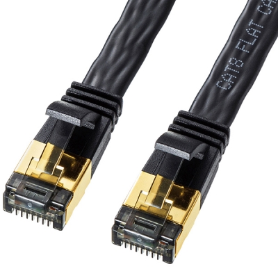 강원전자 산와서플라이 CAT.8 SSTP FLAT 랜 케이블 5m KB-T8FL-05BK