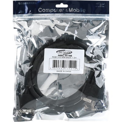 강원전자 넷메이트 RGB 3+6 모니터 케이블 1.5m (블랙) NMC-R15B