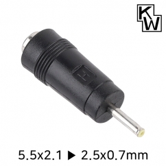 강원전자 KW 5.5x2.1 to 2.5x0.7mm 아답터 변환 잭 KW-DC03A