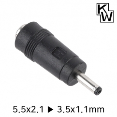 강원전자 KW 5.5x2.1 to 3.5x1.1mm 아답터 변환 잭 KW-DC06A