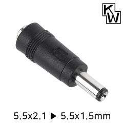 강원전자 KW 5.5x2.1 to 5.5x1.5mm 아답터 변환 잭 KW-DC14A