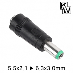 강원전자 KW 5.5x2.1 to 6.3x3.0mm 아답터 변환 잭 KW-DC17A
