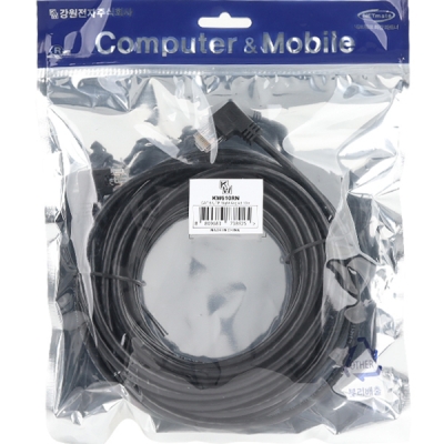 강원전자 KW CAT.6 UTP 랜 케이블 10m (오른쪽 꺾임) KW610RN