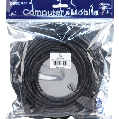 강원전자 KW CAT.6 UTP 랜 케이블 15m (아래쪽 꺾임) KW615DN