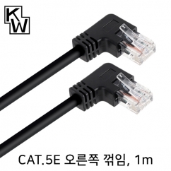 강원전자 KW CAT.5E UTP 랜 케이블 1m (오른쪽 꺾임) KW501RN