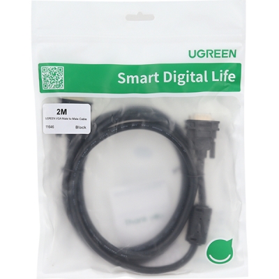 유그린 U-11646 RGB 3+6 모니터 케이블 2m (블랙)