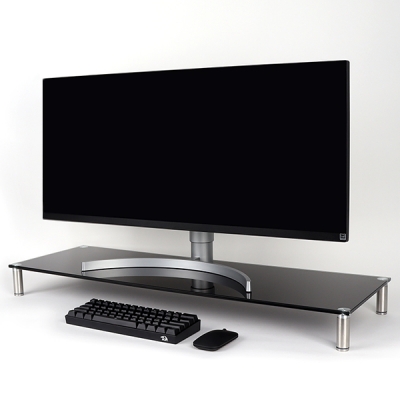 강원전자 넷메이트 다용도 강화유리 받침대(블랙/특대) NM-GCD04BN