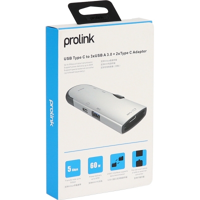 프로링크 USB3.0 Type C 5 in 1 멀티 허브 PF414A