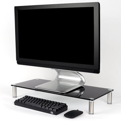 강원전자 넷메이트 다용도 강화유리 받침대(블랙/중) NM-GCD02BN