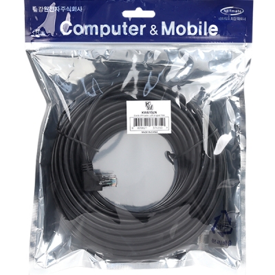 강원전자 KW CAT.6 UTP 랜 케이블 15m (왼쪽 꺾임) KW615LN