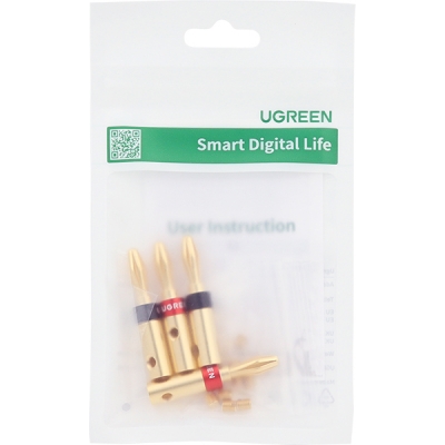 유그린 U-30513 바나나 플러그(4개/흑색, 적색)