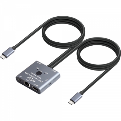 강원전자 넷메이트 USB Type C HDMI KVM 스위치(HDMI/LAN/USB/PD) NM-TCK01