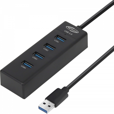 강원전자 넷메이트 USB3.0 4포트 허브 (블랙) NM-UBA305
