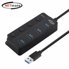 강원전자 넷메이트 USB3.0 4포트 허브 (블랙) NM-UBA306