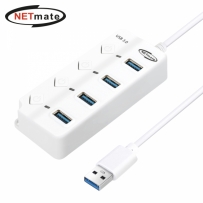 강원전자 넷메이트 USB3.0 4포트 허브 (화이트) NM-UBA306W