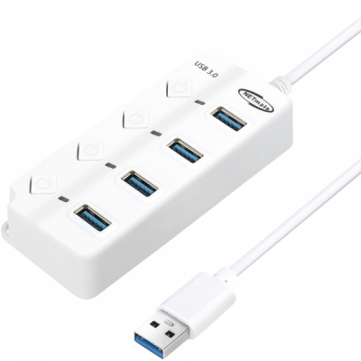 강원전자 넷메이트 USB3.0 4포트 허브 (화이트) NM-UBA306W