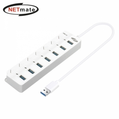 강원전자 넷메이트 USB3.0 7포트 허브 (화이트) NM-UBA307W