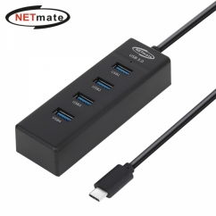 강원전자 넷메이트 USB3.0 Type C 4포트 허브 (블랙) NM-UBC303