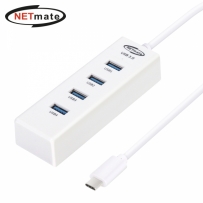 강원전자 넷메이트 USB3.0 Type C 4포트 허브 (화이트) NM-UBC303W