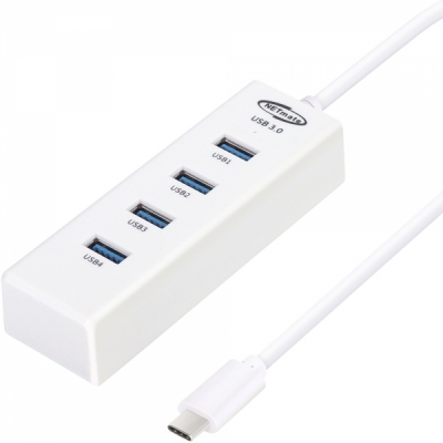 강원전자 넷메이트 USB3.0 Type C 4포트 허브 (화이트) NM-UBC303W