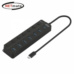 강원전자 넷메이트 USB3.0 Type C 7포트 허브 (블랙) NM-UBC305