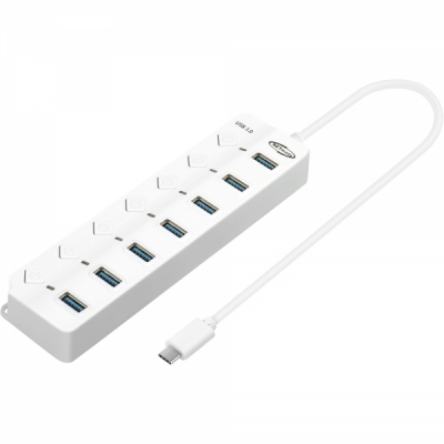 강원전자 넷메이트 USB3.0 Type C 7포트 허브 (화이트) NM-UBC305W