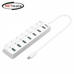 강원전자 넷메이트 USB3.0 Type C 7포트 허브 (화이트) NM-UBC305W