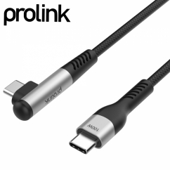 프로링크 USB C타입 5A 100W 고속충전 꺾임 케이블 1.8m PF491L-0180