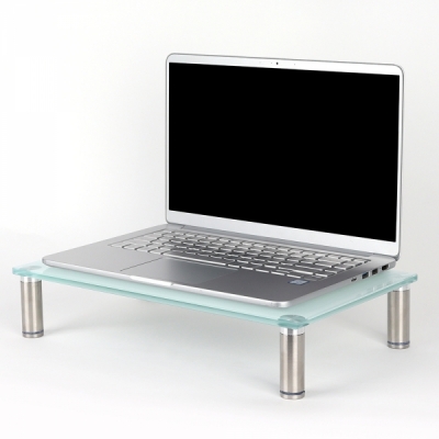 강원전자 넷메이트 다용도 강화유리 받침대(화이트/소) NM-GCD01WN