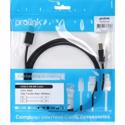 프로링크 USB2.0 AM-BM 케이블 2m PF466B-0200