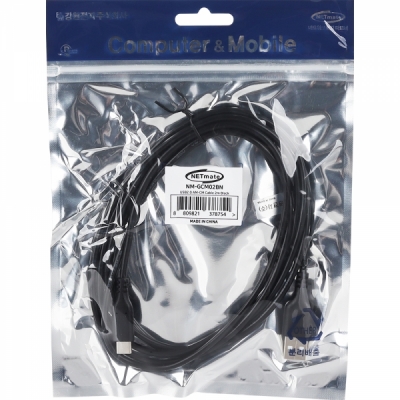 강원전자 넷메이트 USB2.0 AM-CM 케이블 2m (블랙) NM-GCM02BN