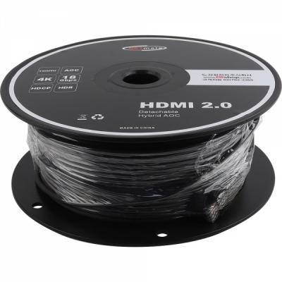 강원전자 넷메이트 HDMI2.0 Hybrid AOC 배관용 케이블 100m (블랙) NM-HAC100D