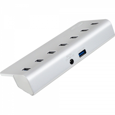 강원전자 넷메이트 USB3.2 7포트 허브 (실버) NM-UT327S