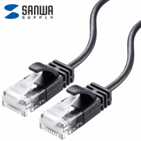 강원전자 산와서플라이 CAT.6A UTP 초슬림 랜 케이블 3m KB-SL6A-03BK
