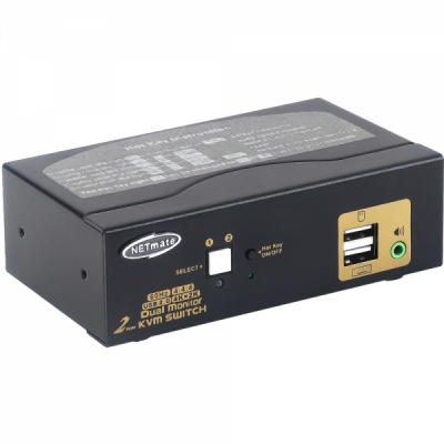 강원전자 넷메이트 듀얼 4K 60Hz HDMI KVM 2:1 스위치(USB) NM-HKD02D