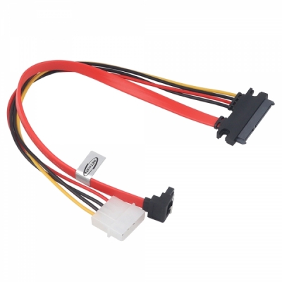 강원전자 넷메이트 SATA 22핀 / SATA + IDE 4핀 전원 꺾임 케이블 0.3m NM-SAT02
