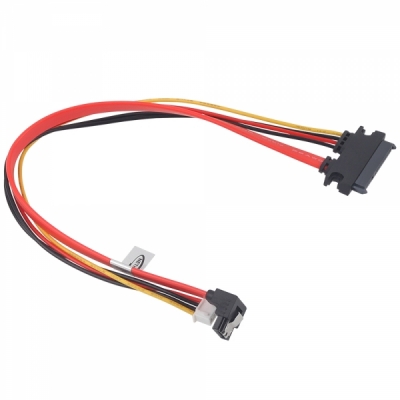강원전자 넷메이트 SATA 22핀 / SATA + XH2.54 미니 4핀 꺾임 케이블 0.3m NM-SAT10