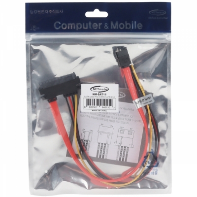 강원전자 넷메이트 SATA 22핀 / SATA + PH2.0 미니 4핀 케이블 0.3m NM-SAT11
