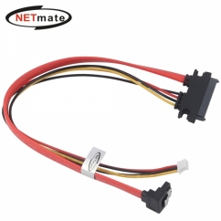 강원전자 넷메이트 SATA 22핀 / SATA + PH2.0 미니 4핀 꺾임 케이블 0.3m NM-SAT12