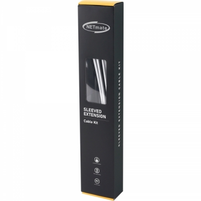 강원전자 넷메이트 PSU 연장 16AWG 슬리빙 케이블 0.3m (블랙/화이트 6종) [EZDIY-FAB] NM-DPR0361