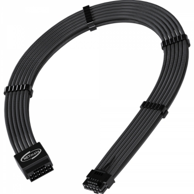 강원전자 넷메이트 PCI-E 5.0 12VHPWR 연장 슬리빙 케이블 0.3m (블랙) [EZDIY-FAB] NM-DPR179