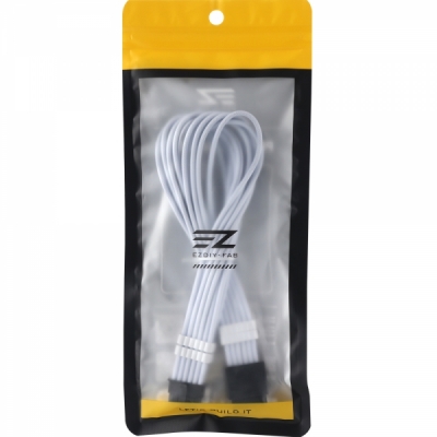 강원전자 넷메이트 PCI-E 5.0 12VHPWR 연장 슬리빙 케이블 0.3m (화이트) [EZDIY-FAB] NM-DPR1791