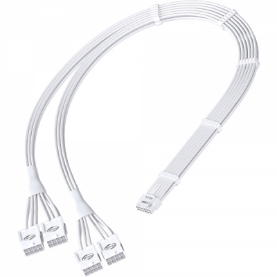 강원전자 넷메이트 12VHPWR to PCI-E 8핀x4 변환 슬리빙 케이블 0.45m (올화이트) [EZDIY-FAB] NM-DPR1852