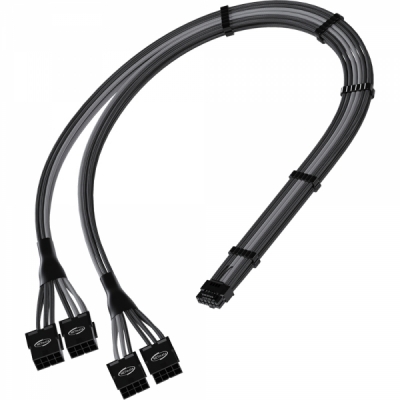 강원전자 넷메이트 12VHPWR to PCI-E 8핀x4 변환 슬리빙 케이블 0.45m (블랙/그레이) [EZDIY-FAB] NM-DPR1856